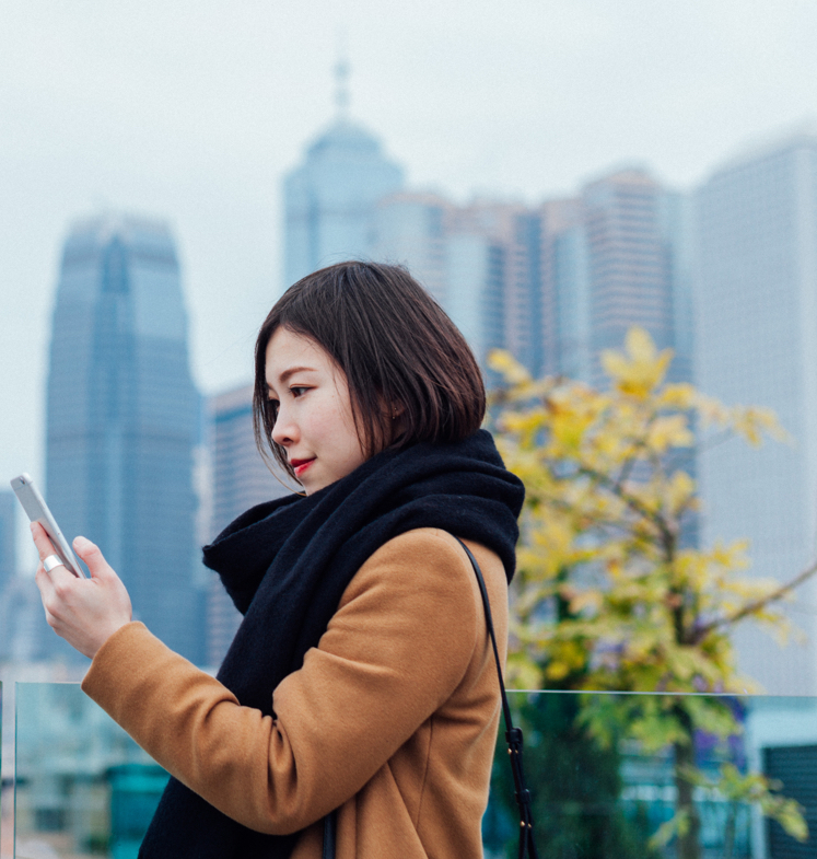 Woman looking at phone